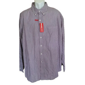 Izod Lightweight Poplin Button Down Striped Shirt Size Men's XXL NEW with Tags